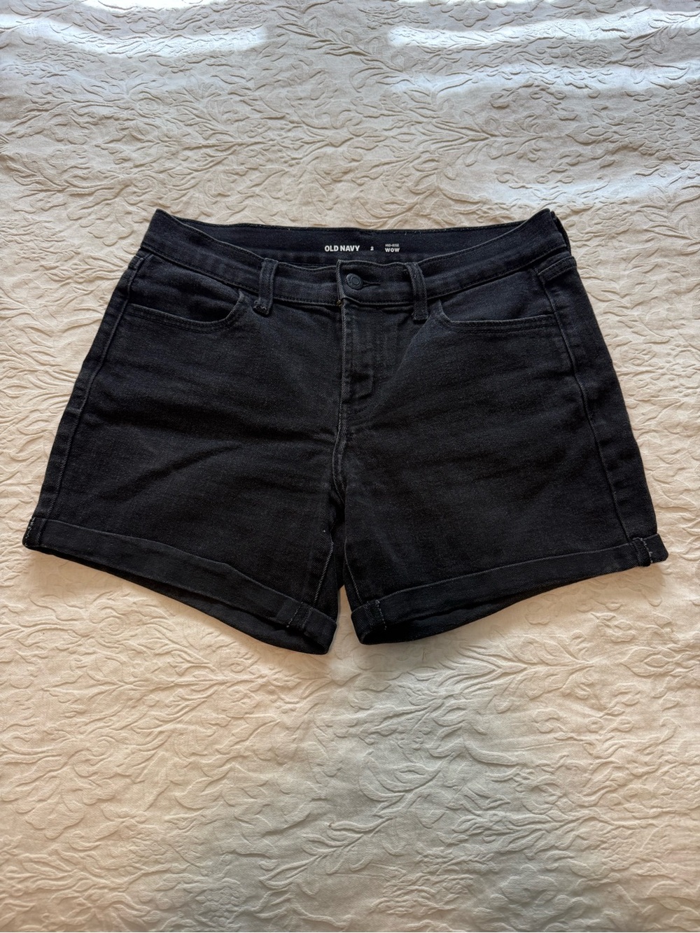 Old Navy Black Denim Roll-Cuff Women's Shorts